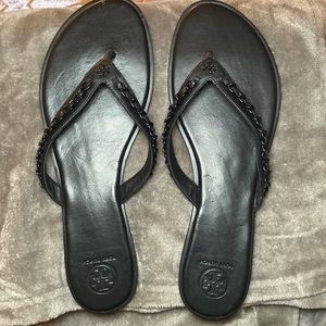 Tory Burch Chain Thong Flip Flops